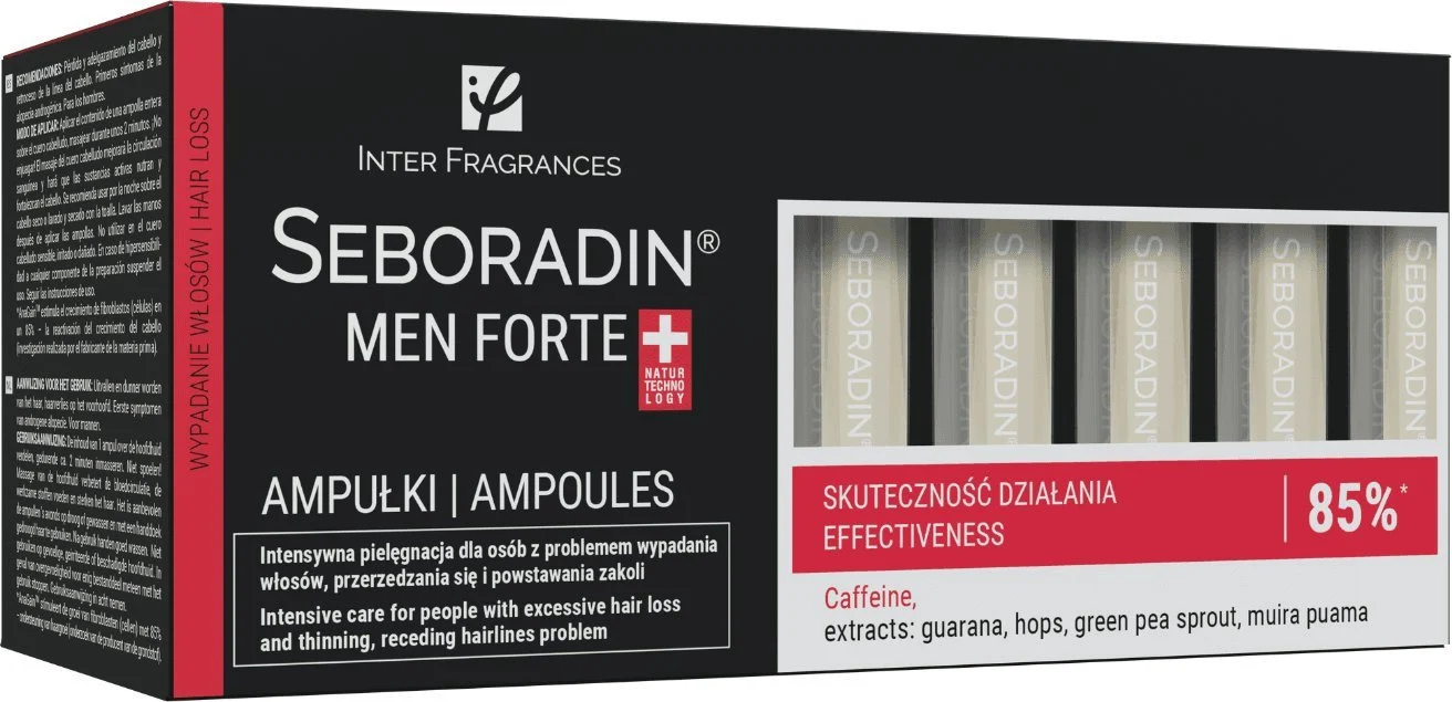 SEBORADIN MEN Ampulės nuo plaukų slinkimo vyrams (14x5,5ml)